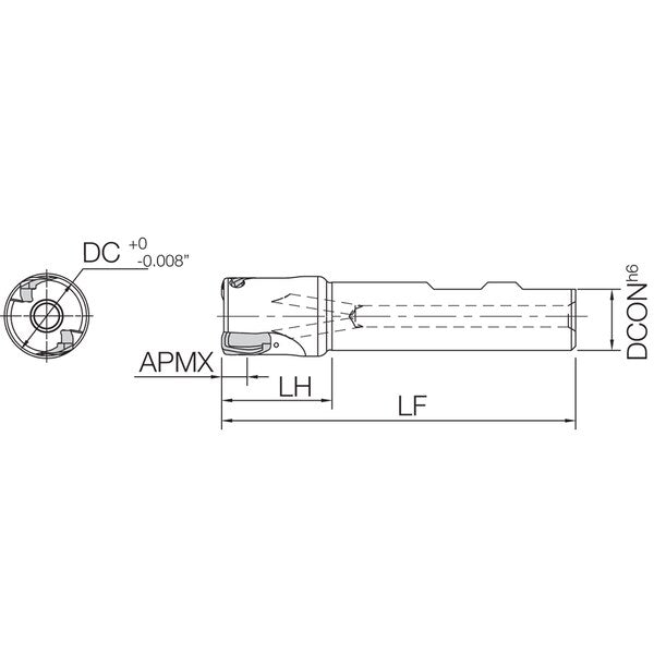 End Mill 90 Degree, MEV 1250W100064T Sta