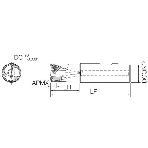 End Mill 90 Degree, MEV 1250W125064T Sta