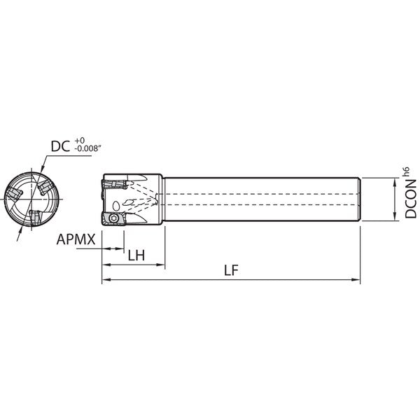 End Mill, Kyocera MEW 1500S1258154T, 1.5000