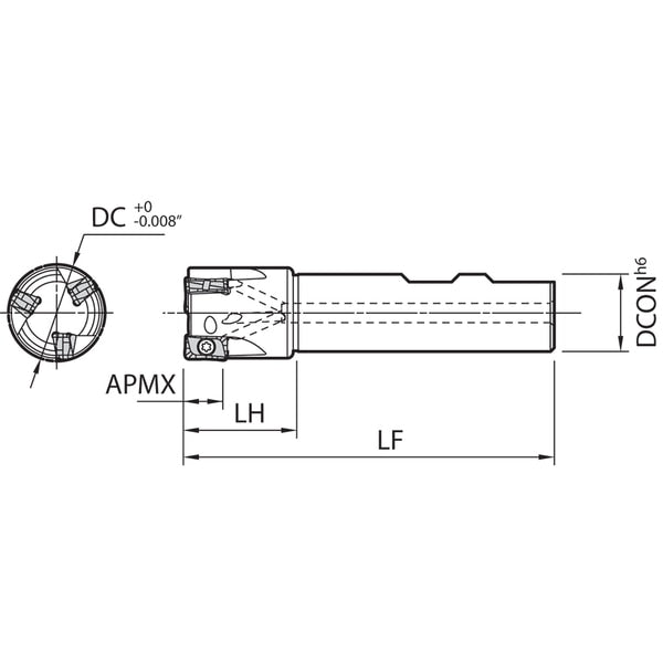 End Mill, Kyocera MEW 0750W625102T, 0.7500