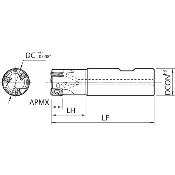 End Mill, Kyocera MEW 0750W750102T, 0.7500