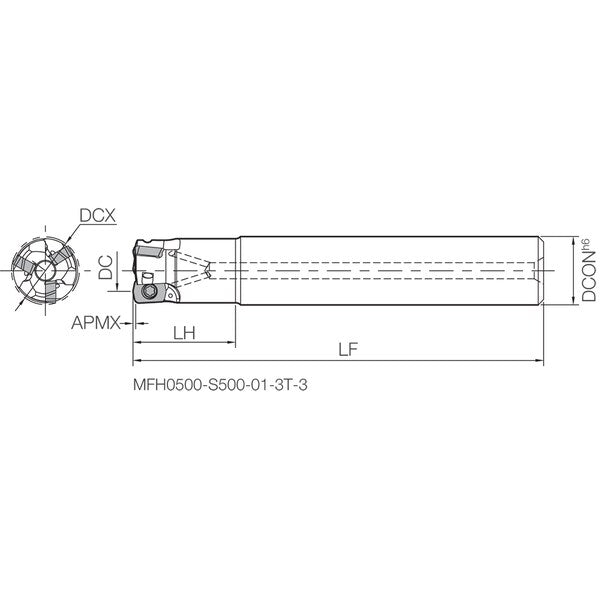 High Feed End Mill, MFH 0375S375011T3, MFH-RAPTOR Micro 0.3750