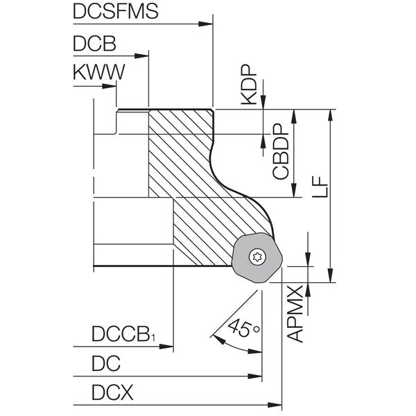Face Mill, MFPN 454000R6T, MFPN 4.0000