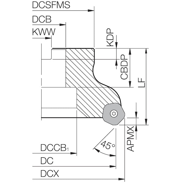 Face Mill, MFPN 456000R8T, MFPN 6.0000