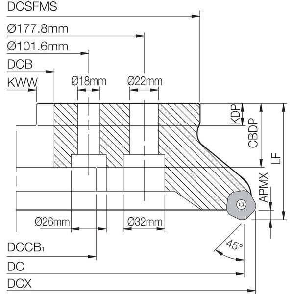 MFPN 45250R16TM Metric Bore Diameter