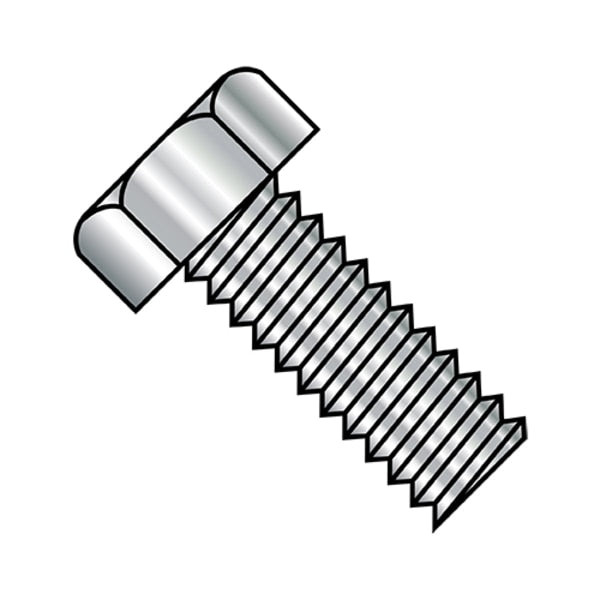 #10-32 x 1/2 in Hex Hex Machine Screw, Plain Steel, 3000 PK