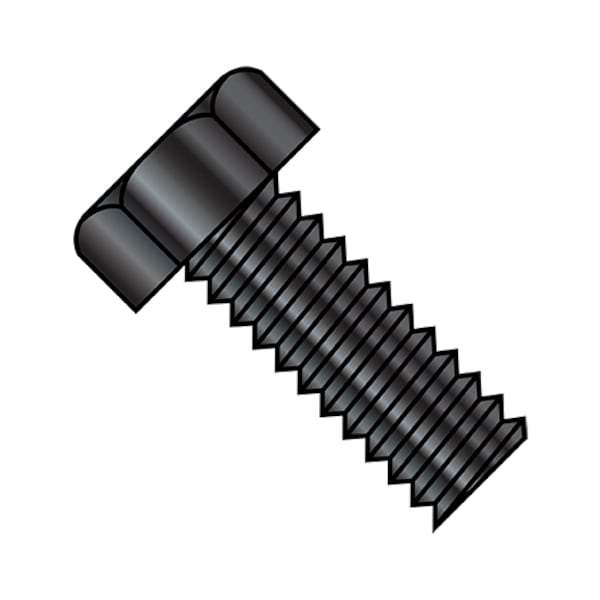 #10-24 x 2 in Hex Hex Machine Screw, Black Oxide Steel, 1500 PK