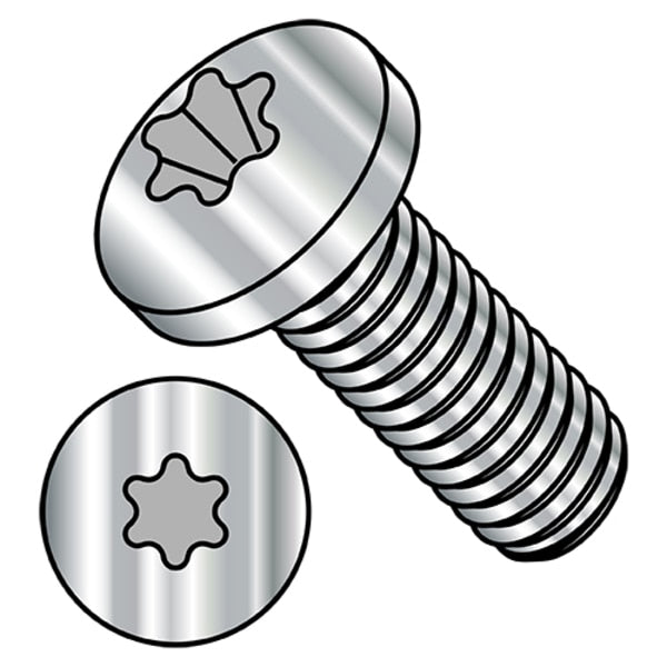 M4-0.70 x 10 mm Torx Pan Machine Screw, Plain 18-8 Stainless Steel, 1000 PK