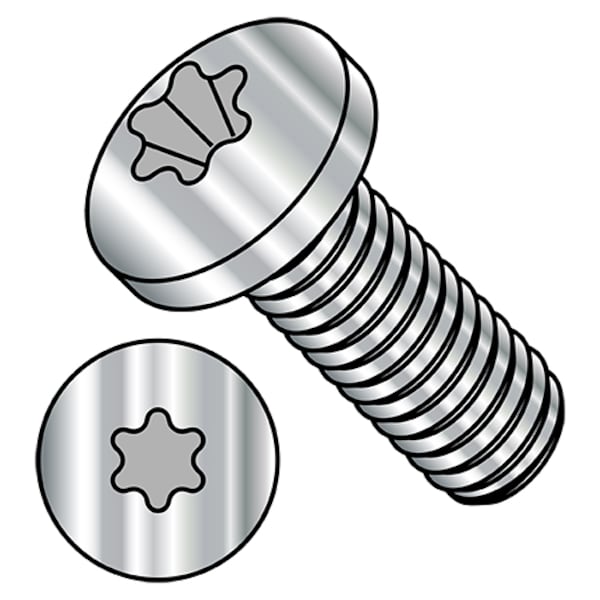 M3.5-0.60 x 16 mm Torx Pan Machine Screw, Plain 18-8 Stainless Steel, 2000 PK