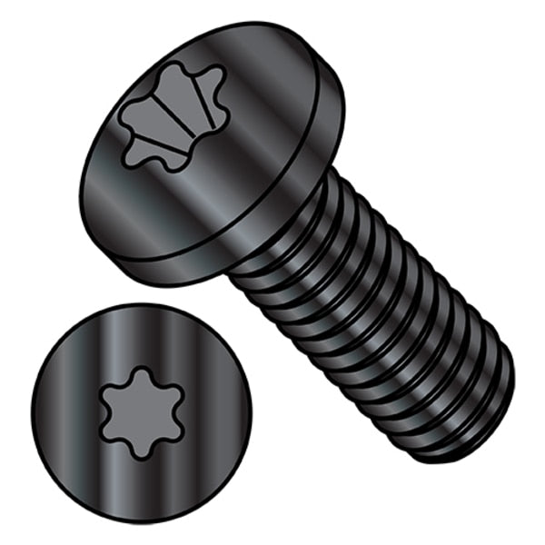 M5-0.80 x 16 mm Torx Pan Machine Screw, Black Oxide Steel, 1000 PK