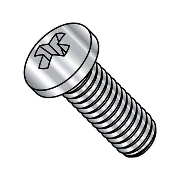 M6-1.00 x 16 mm Phillips Pan Machine Screw, Plain A2 Stainless Steel, 2000 PK
