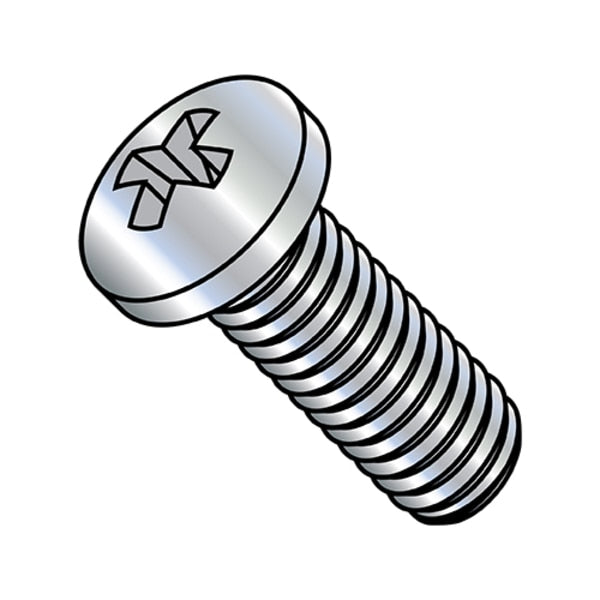 M5-0.80 x 6 mm Phillips Pan Machine Screw, Zinc Plated Steel, 2000 PK