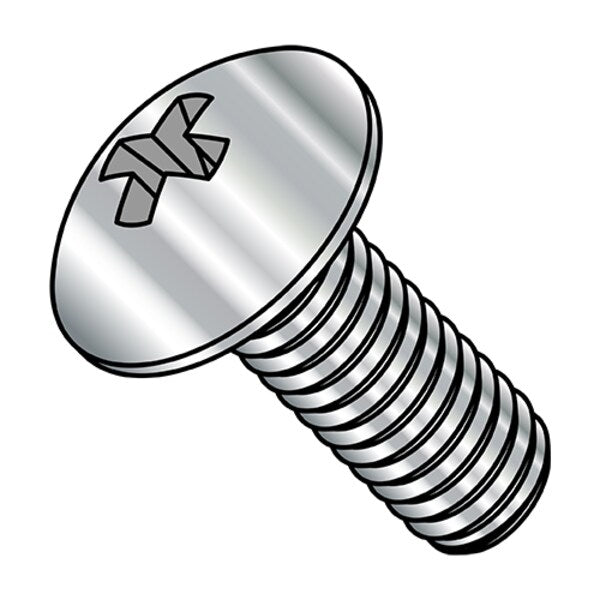 M3-0.50 x 12 mm Phillips Truss Machine Screw, Plain A2 Stainless Steel, 5000 PK