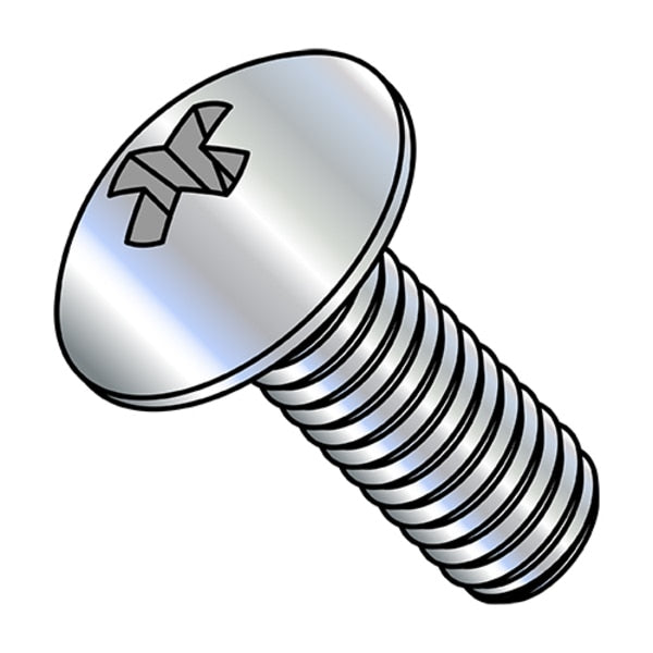M5-0.80 x 12 mm Phillips Truss Machine Screw, Zinc Plated Steel, 5000 PK