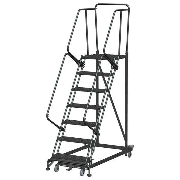 Safety Rolling Ladder, Steel, 70 in.H
