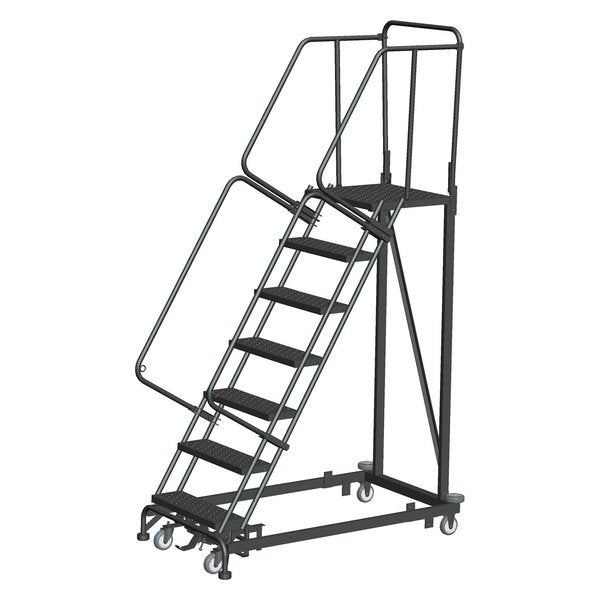 Safety Rolling Ladder, Steel, 70 in.H