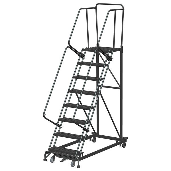 Safety Rolling Ladder, Steel, 80 in.H