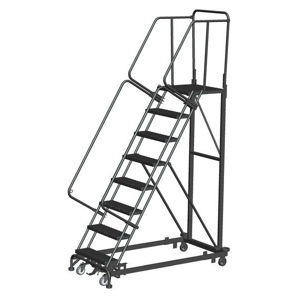 Safety Rolling Ladder, Steel, 80 in.H