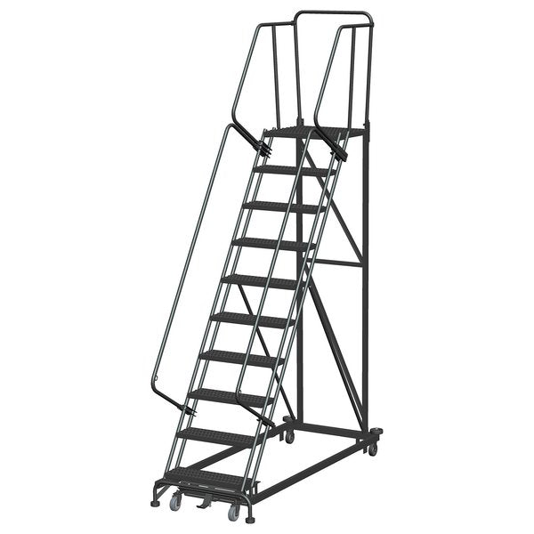 Safety Rolling Ladder, Steel, 100 in.H