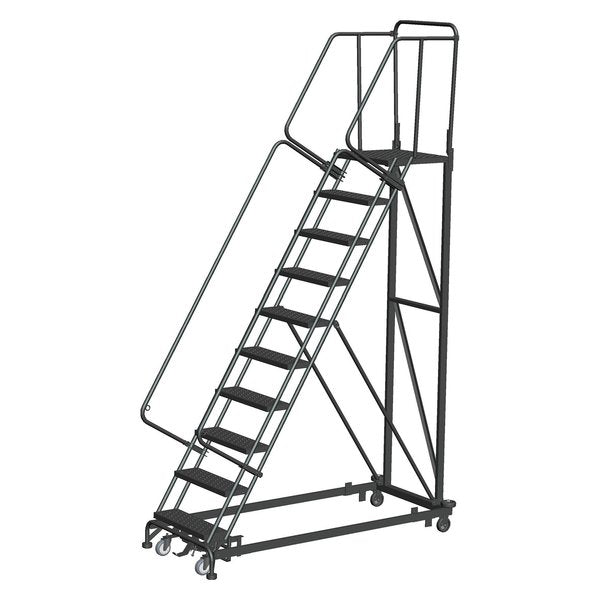 Safety Rolling Ladder, Steel, 100 in.H