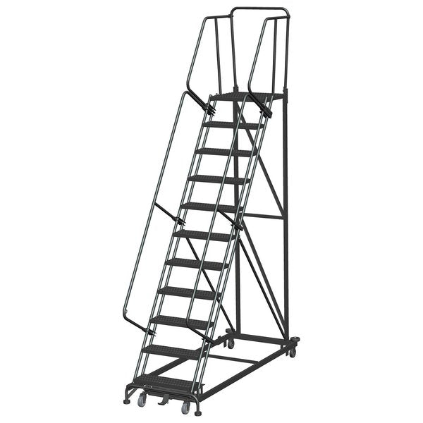 Safety Rolling Ladder, Steel, 110 in.H