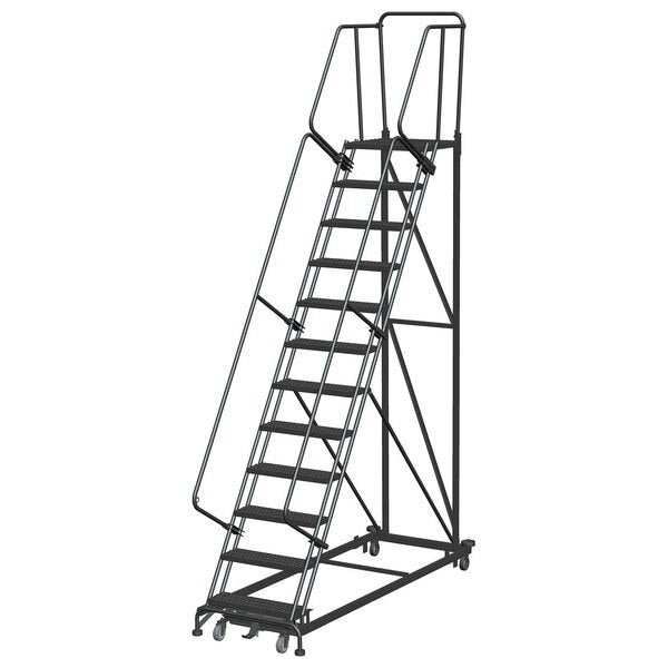 Safety Rolling Ladder, Steel, 120 in.H