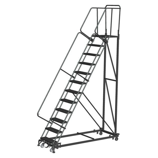 Safety Rolling Ladder, Steel, 120 in.H