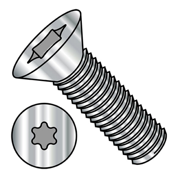 M2.5-0.45 x 12 mm Torx Flat Machine Screw, Plain Steel, 5000 PK