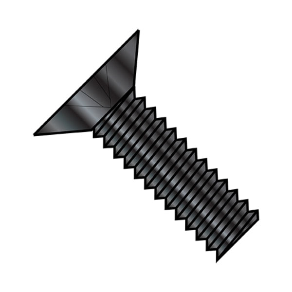 #8-32 x 3/16 in Phillips Flat Machine Screw, Black Oxide Stainless Steel, 5000 PK