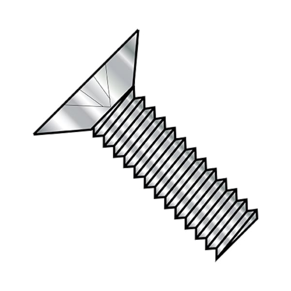 #4-40 x 3/16 in Phillips Flat Machine Screw, Plain Steel, 5000 PK
