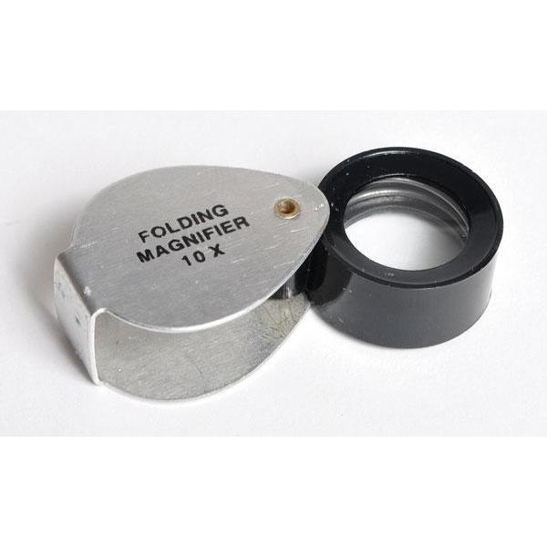Folding Magnifier In Aluminum Case, 10X