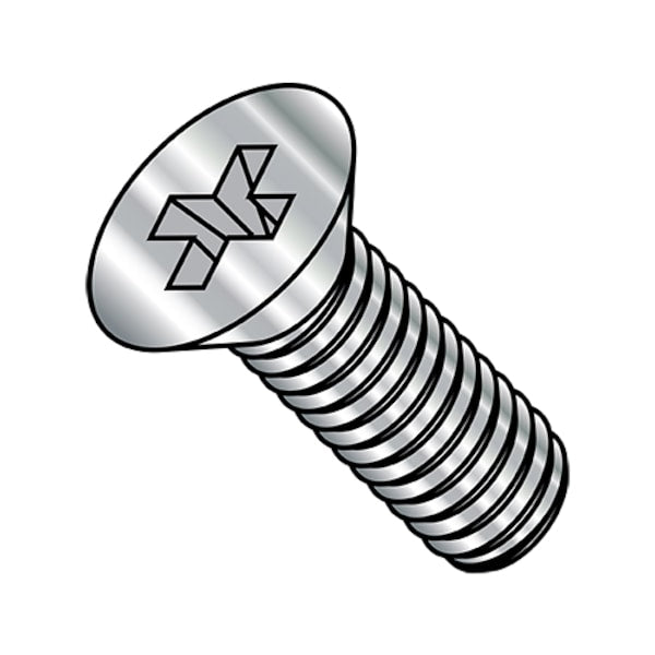 #4-40 x 2 in Phillips Flat Machine Screw, Plain Stainless Steel, 1500 PK