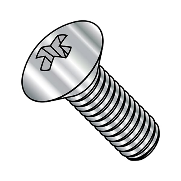 #6-32 x 1/2 in Phillips Oval Machine Screw, Plain Stainless Steel, 5000 PK