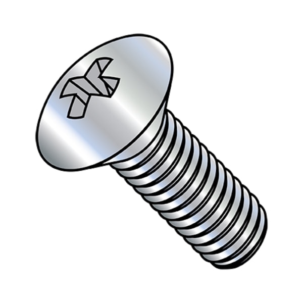 #8-32 x 1-1/2 in Phillips Oval Machine Screw, Zinc Plated Steel, 4000 PK