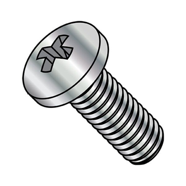 #8-32 x 3/8 in Phillips Pan Machine Screw, Nickel Plated Steel, 10000 PK