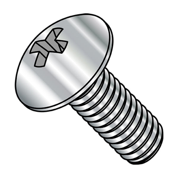 #6-32 x 1/4 in Phillips Truss Machine Screw, Plain Steel, 5000 PK