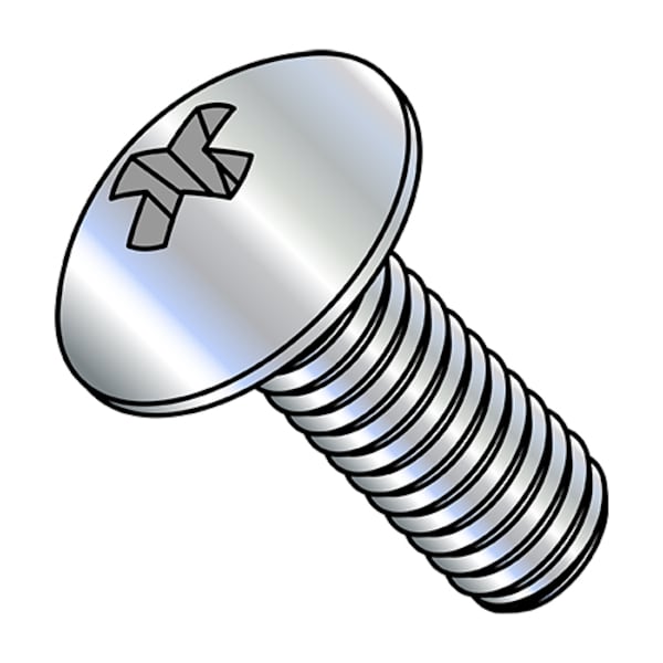 #10-24 x 7/16 in Phillips Truss Machine Screw, Zinc Plated Steel, 7000 PK