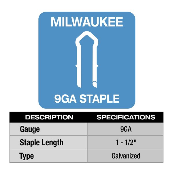 Cable Staples, 9 ga, Diamond Crown, 1-1/2 in Leg L, Aluminum, 960 PK