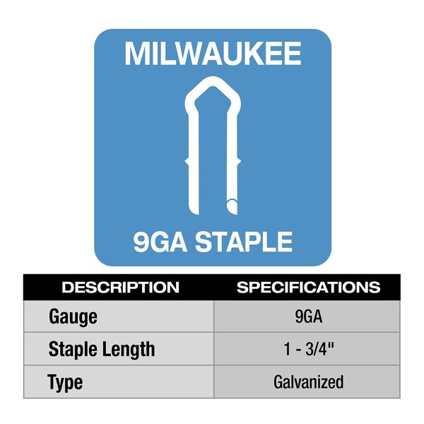Cable Staples, 9 ga, Diamond Crown, 1-3/4 in Leg L, Aluminum, 960 PK