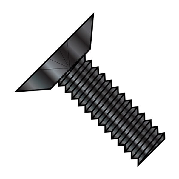 #4-40 x 1/2 in Phillips Flat Machine Screw, Black Oxide Stainless Steel, 7000 PK