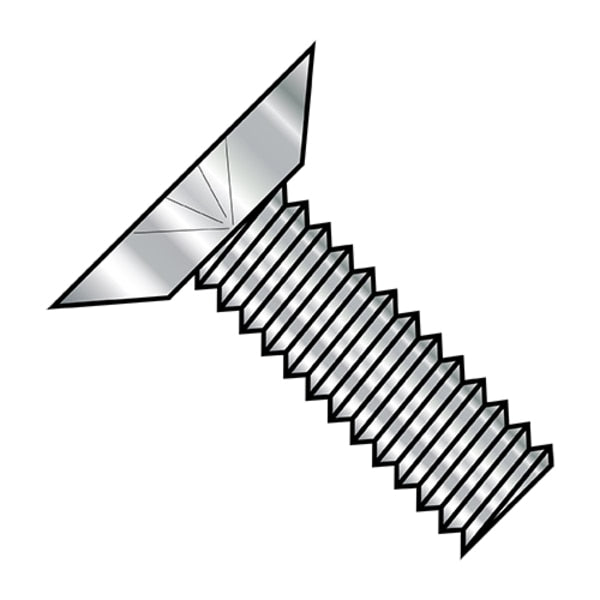 #10-32 x 1/2 in Phillips Flat Machine Screw, Plain Steel, 3000 PK