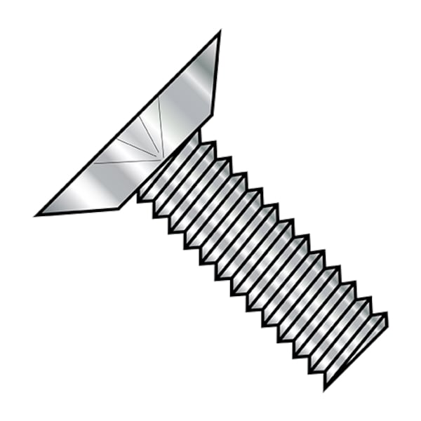 #5-40 x 3/16 in Phillips Flat Machine Screw, Plain Steel, 5000 PK