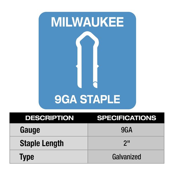 Cable Staples, 9 ga, Diamond Crown, 2 in Leg L, Aluminum, 960 PK