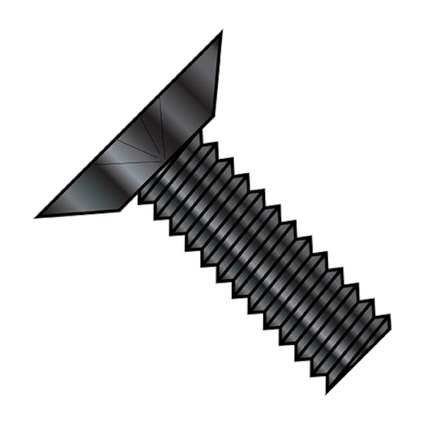 #6-32 x 5/16 in Phillips Flat Machine Screw, Black Oxide Steel, 10000 PK