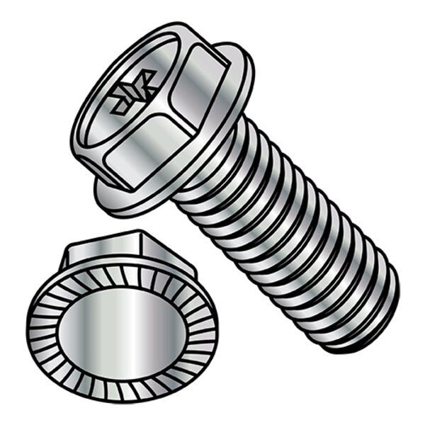 #4-40 x 1/4 in Phillips Hex Machine Screw, Nickel Plated Steel, 10000 PK