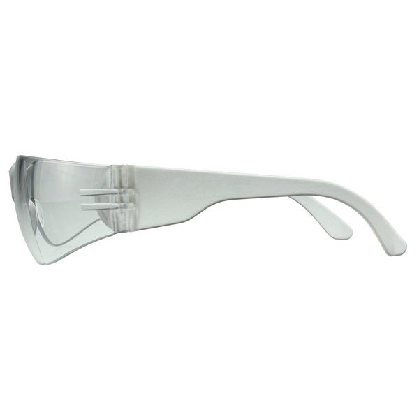 Safety Glasses, Wraparound Clear Polycarbonate Lens, Uncoated
