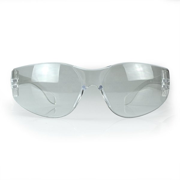 Safety Glasses, Wraparound Clear Polycarbonate Lens, Uncoated