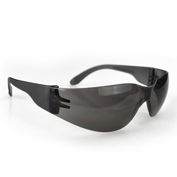 Safety Glasses, Wraparound Smoke Polycarbonate Lens, Scratch-Resistant