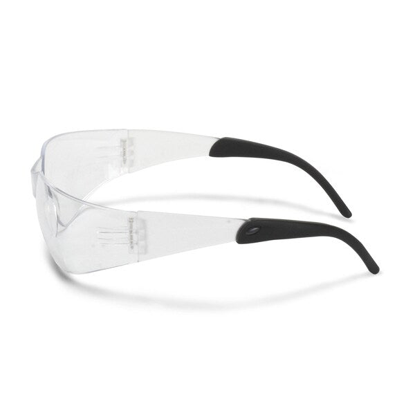Safety Glasses, Wraparound Clear Polycarbonate Lens, Uncoated
