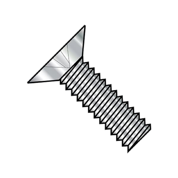 #8-32 x 1/2 in Phillips Flat Machine Screw, Plain Stainless Steel, 2000 PK